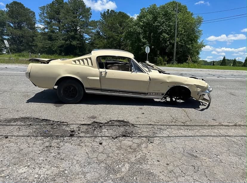 Wrecked 65 Fastback C code fastback for sale.