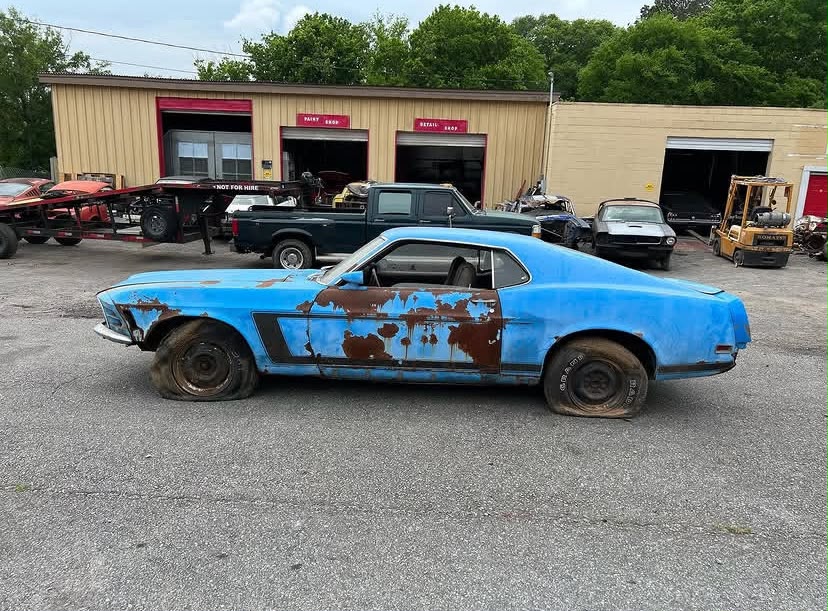 1970 Ford Mustang Sportsroof Grabber blue Project for sale